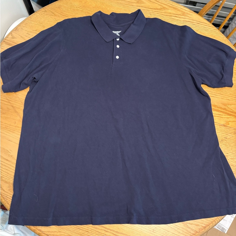 Kingsize 4XL Tall Men's Navy Polo Shirt Casual Workwear Preppy Relaxed